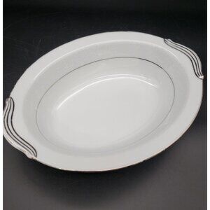 Noritake Whitehall Oval Vegetable Bowl 10" Platinum Trim 6115 VTG Japan
